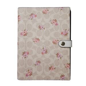 NEW Coach Signature Floral Notebook Cover with Refillable Notebook Flowers